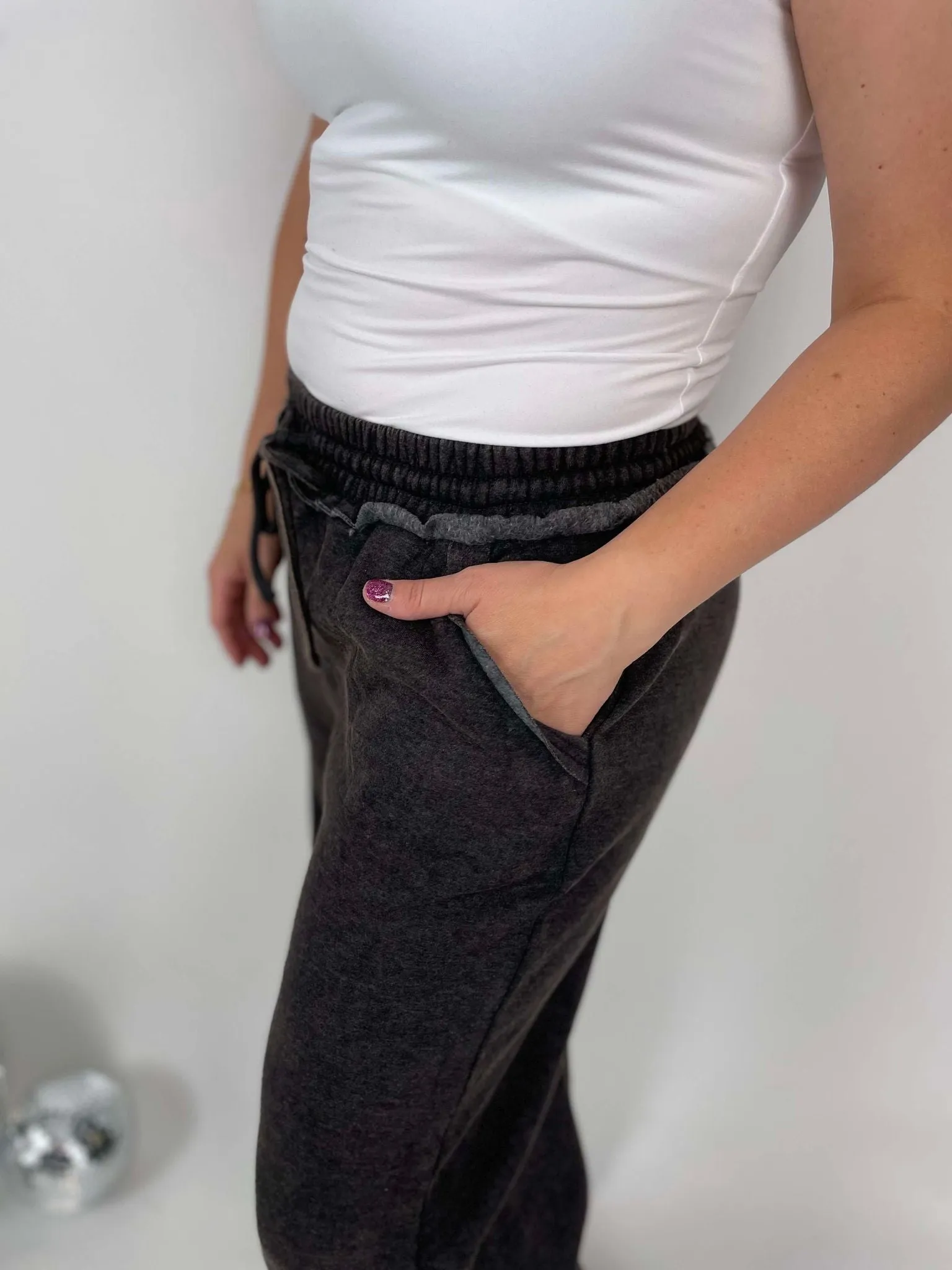 Cloud Comfort Palazzo Sweatpants in Black