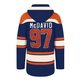 Connor McDavid Edmonton Oilers NHL 47 Brand Men's Navy Heavyweight Lacer Hoodie