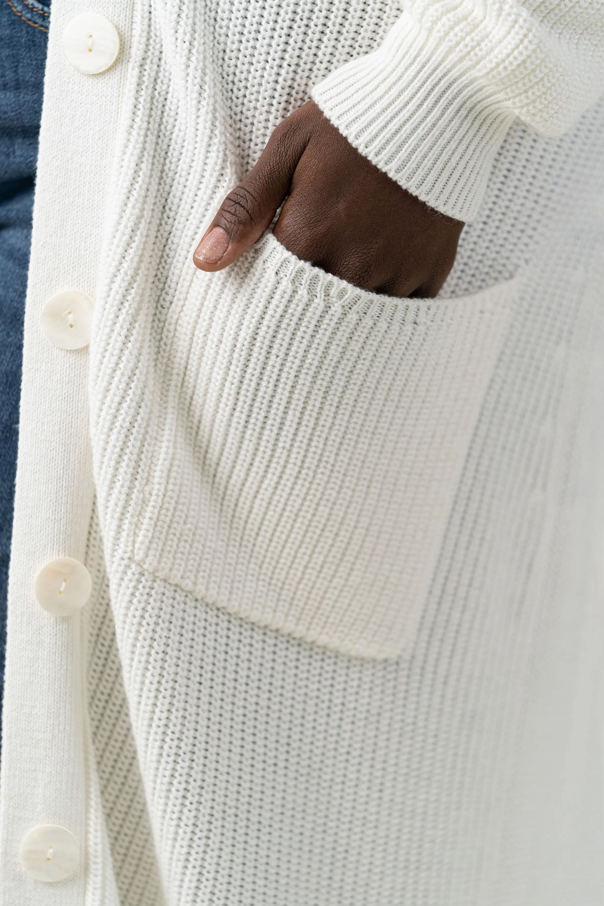 COTTON / CASHMERE BELTED RIBBED LONG CARDIGAN
