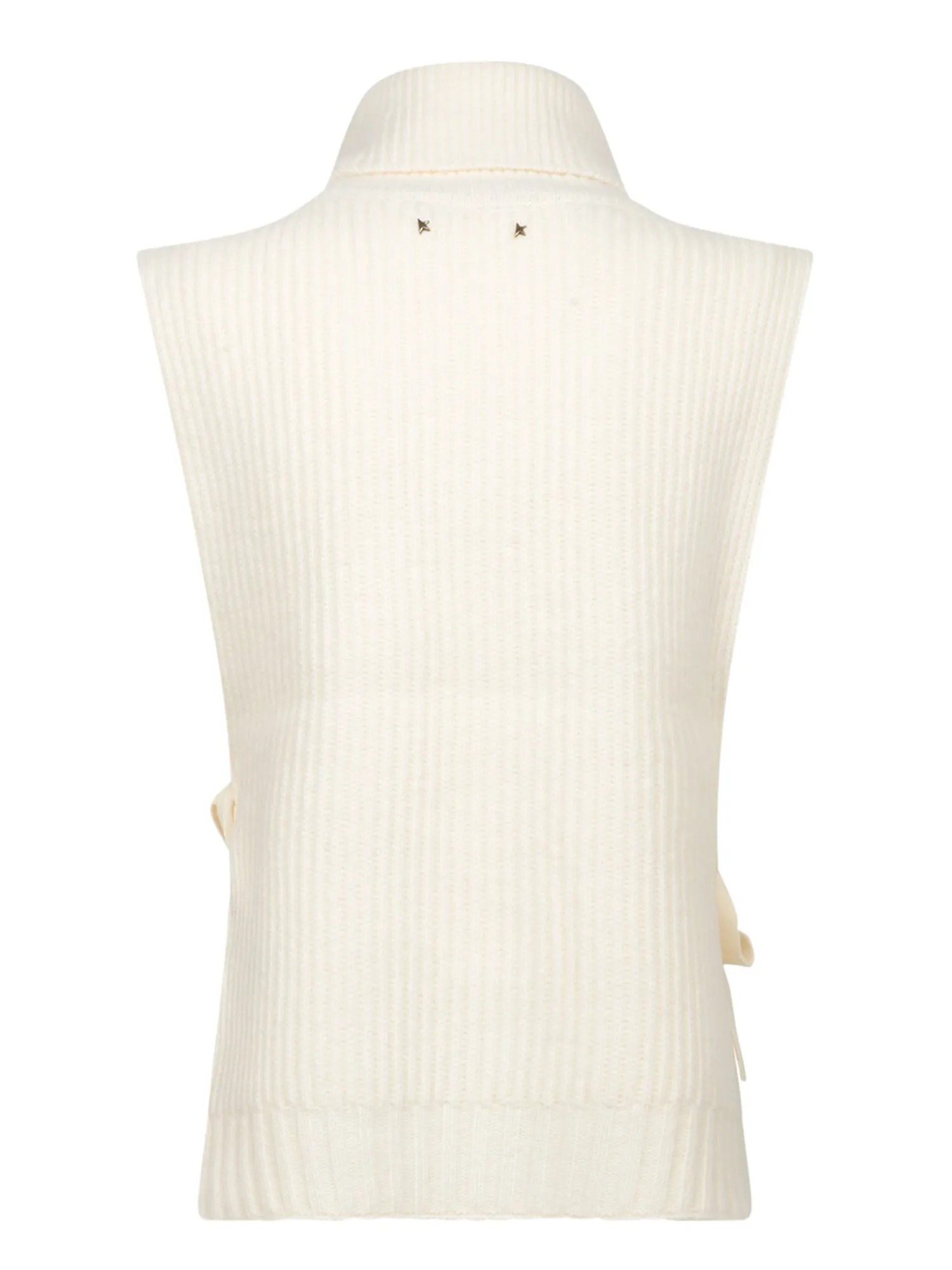 Cream Embroidered Wool Vest
