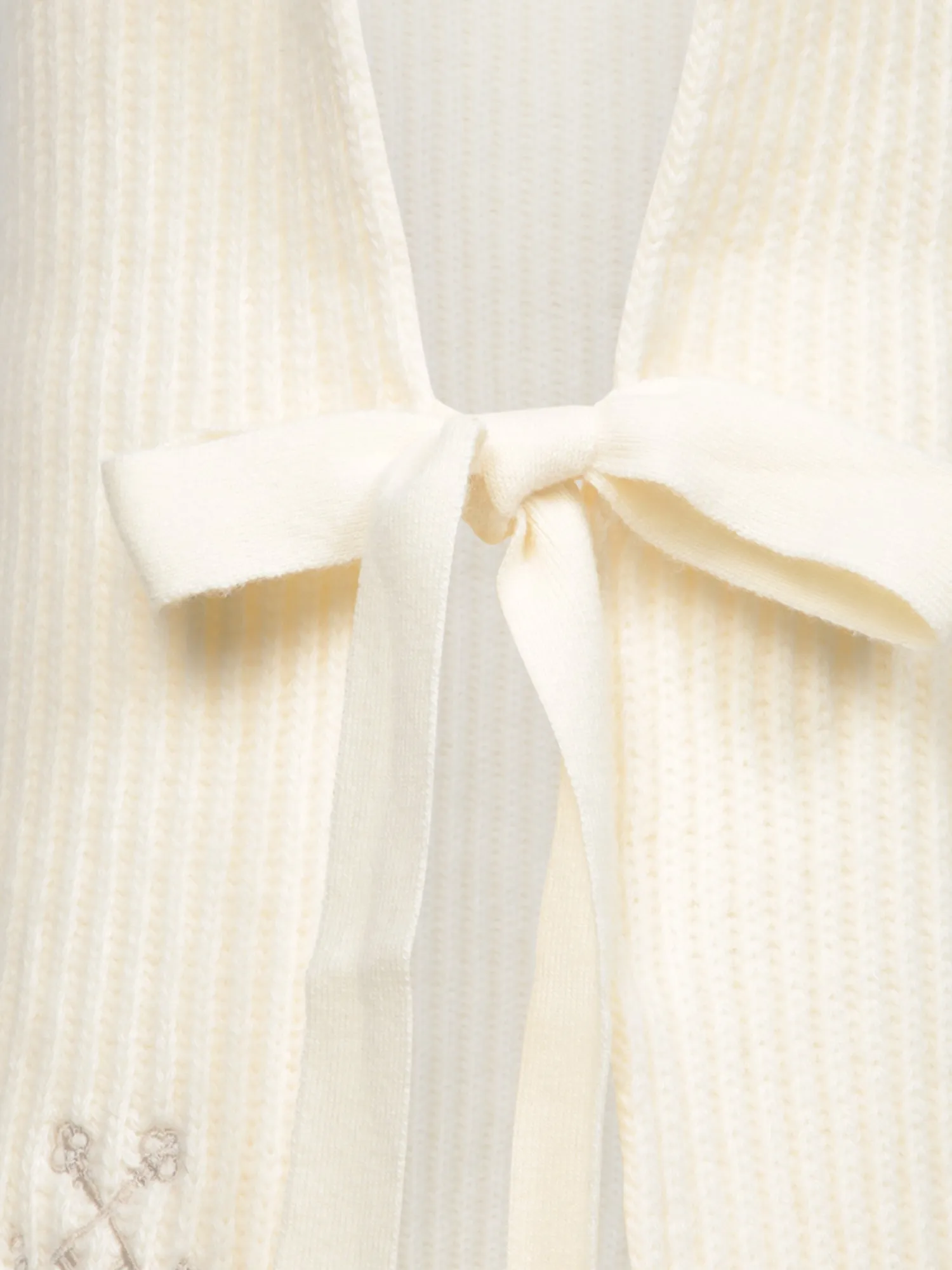Cream Embroidered Wool Vest