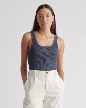 Cropped Square Neck Ribbed Knit Tank