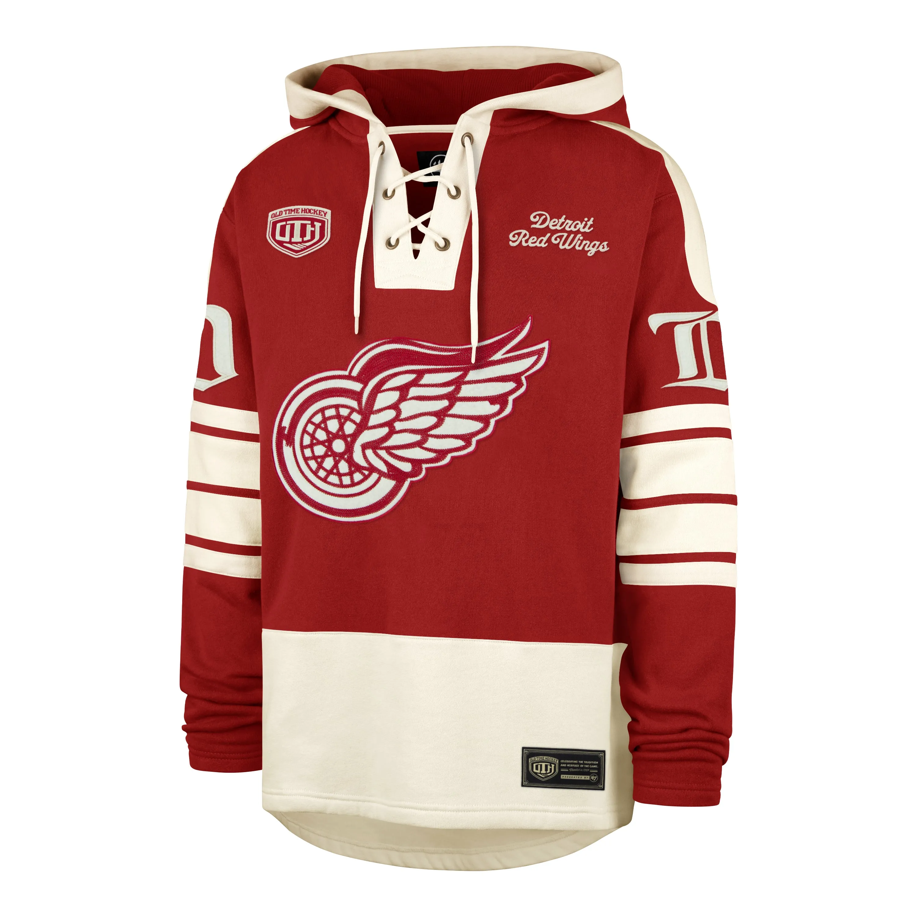 Detroit Red Wings NHL 47 Brand Men's Red Heritage Heavyweight Lacer Hoodie