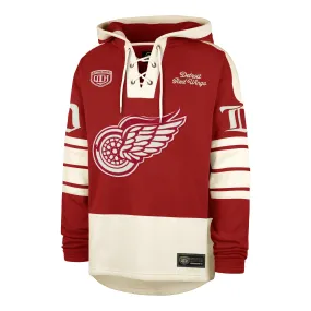 Detroit Red Wings NHL 47 Brand Men's Red Heritage Heavyweight Lacer Hoodie