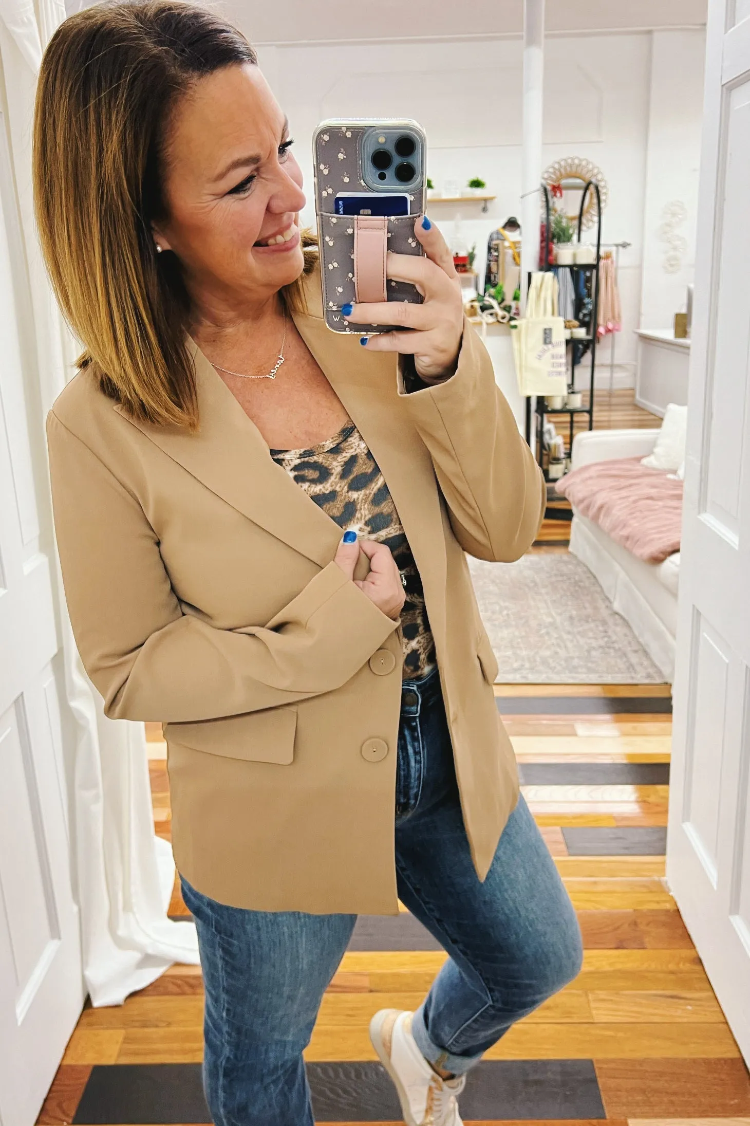 Ella Structured Blazer Camel
