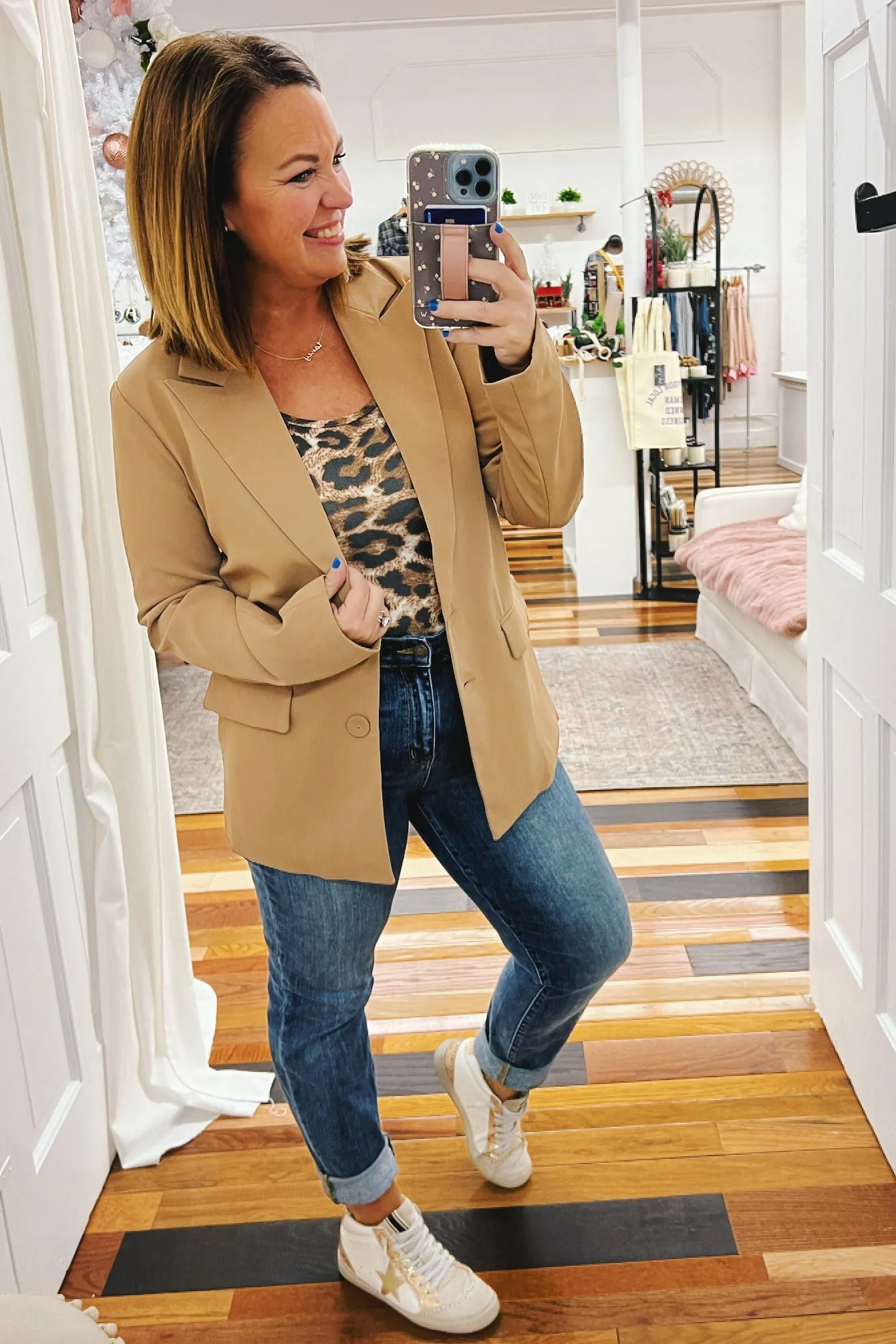 Ella Structured Blazer Camel