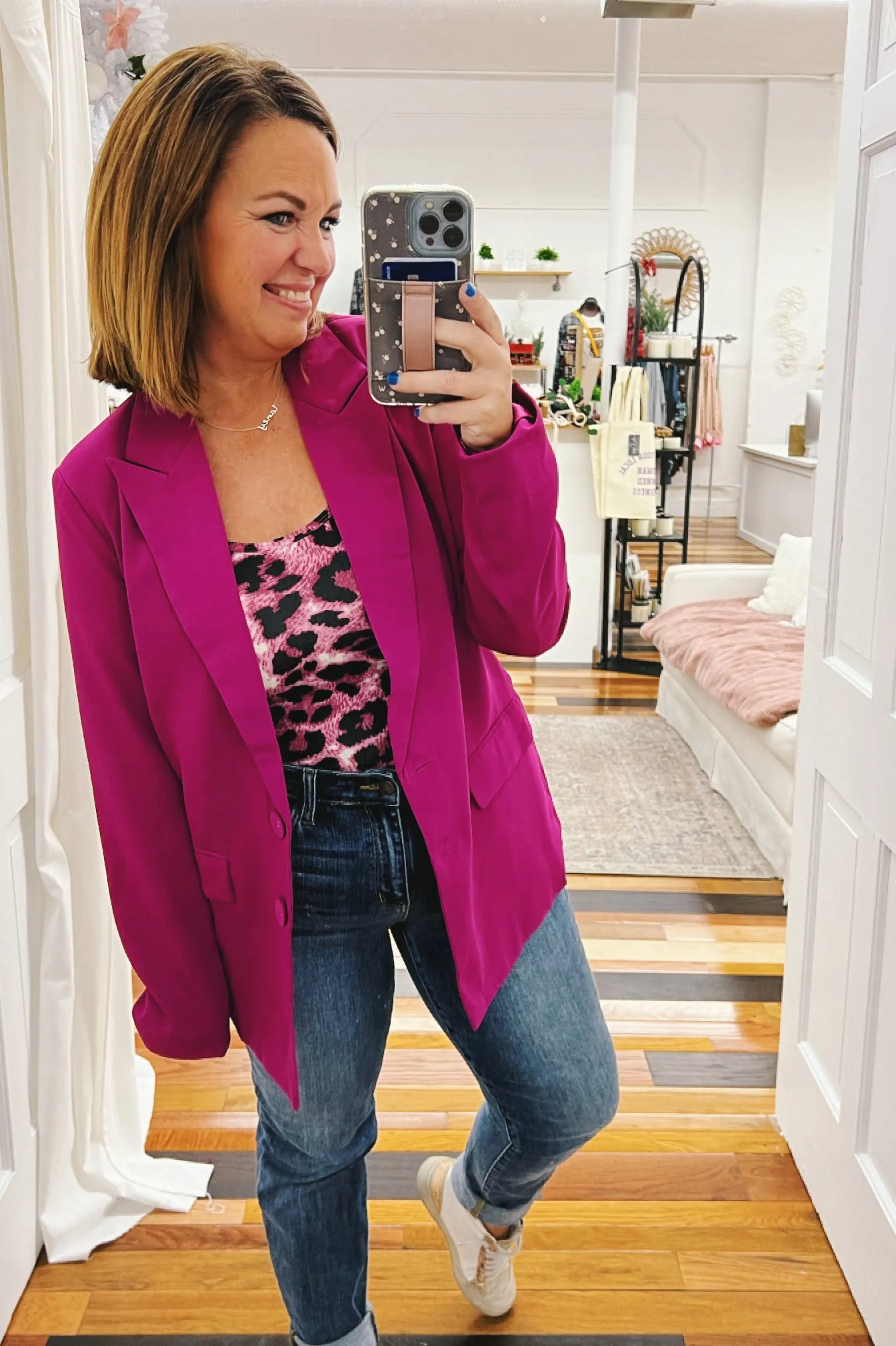 Ella Structured Blazer Plum