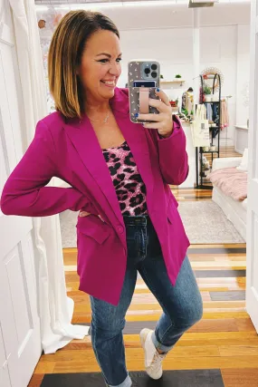 Ella Structured Blazer Plum
