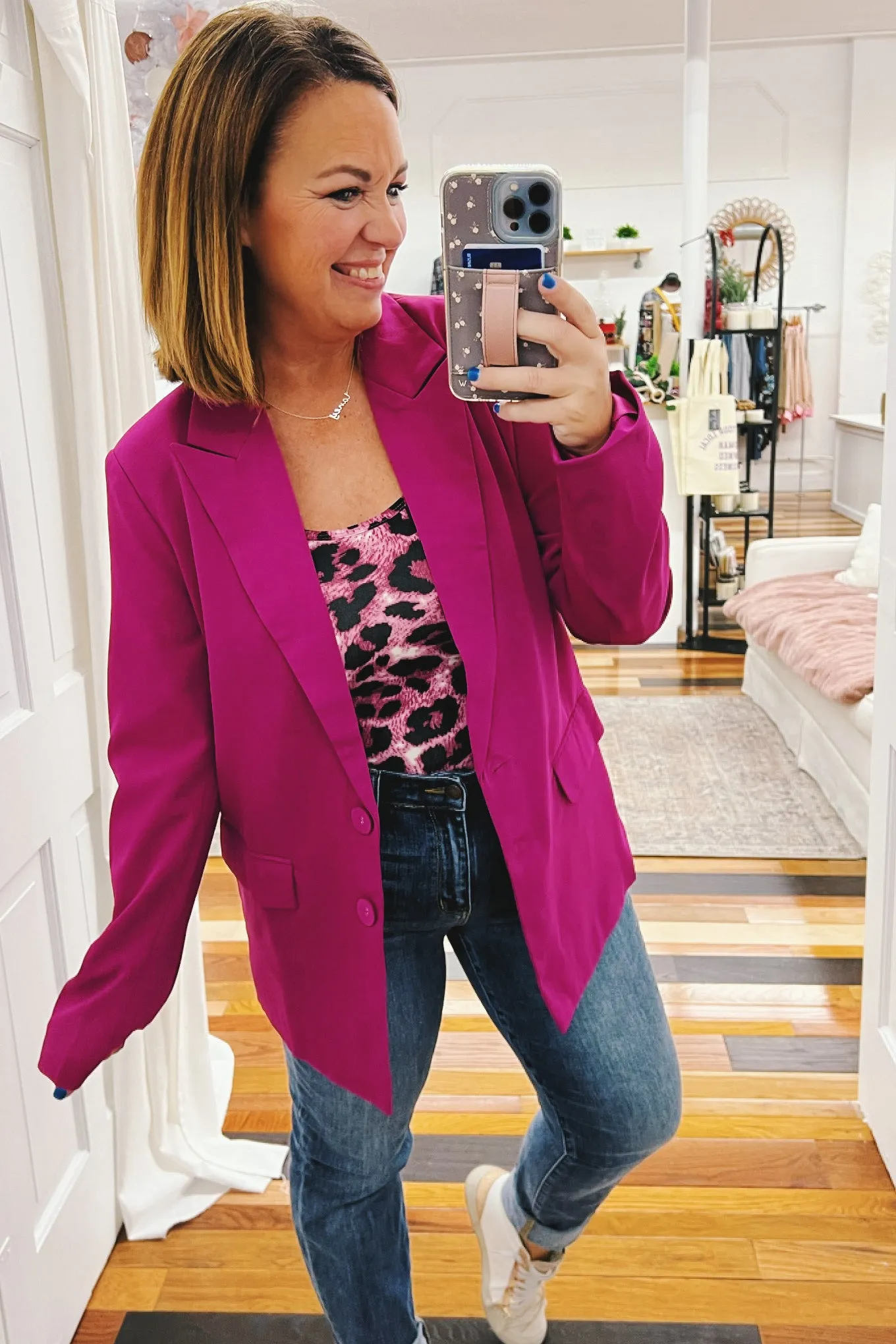 Ella Structured Blazer Plum