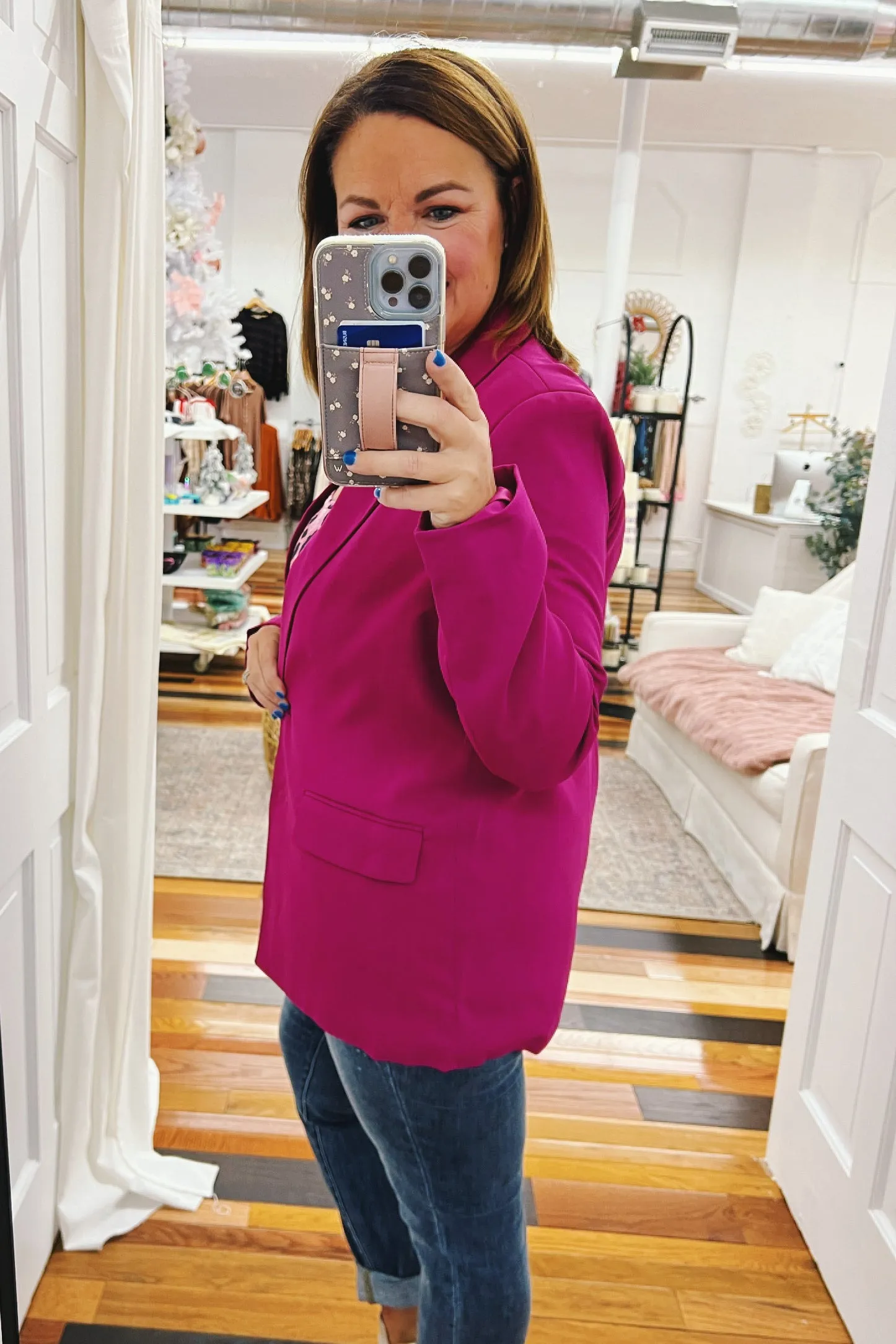 Ella Structured Blazer Plum