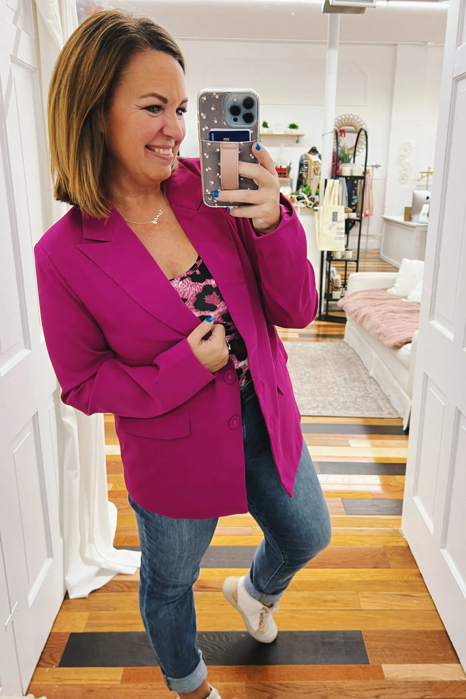 Ella Structured Blazer Plum