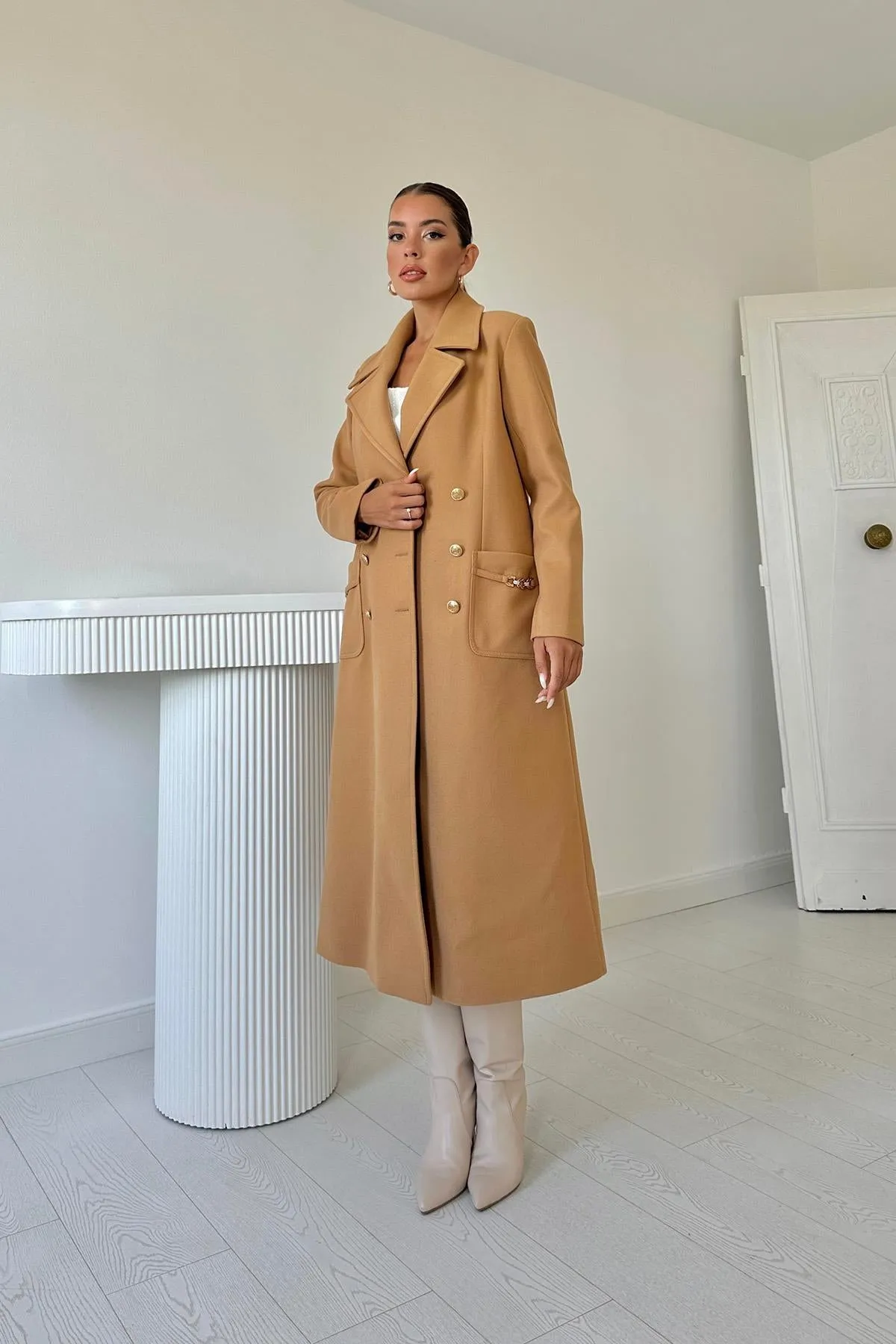 ELS Pocket Chain Coat - Camel - Coevorden