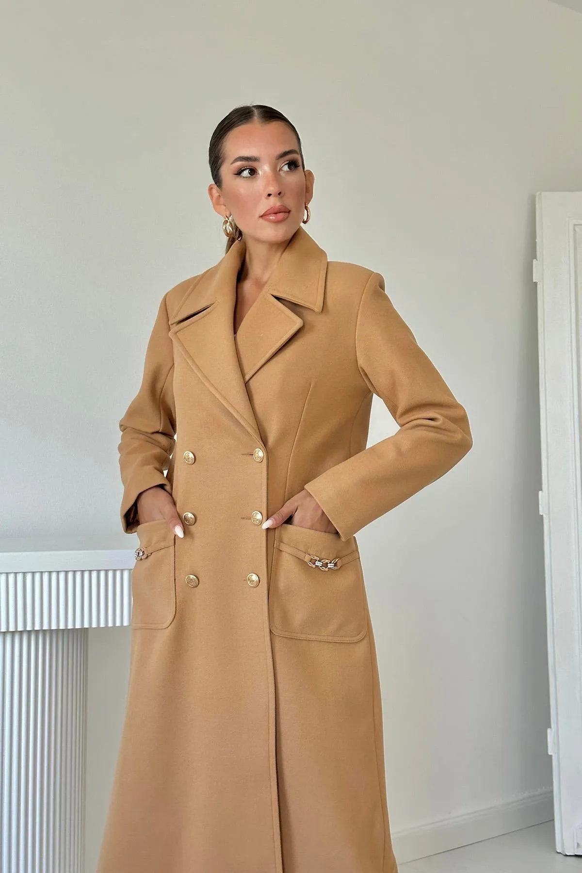 ELS Pocket Chain Coat - Camel - Coevorden