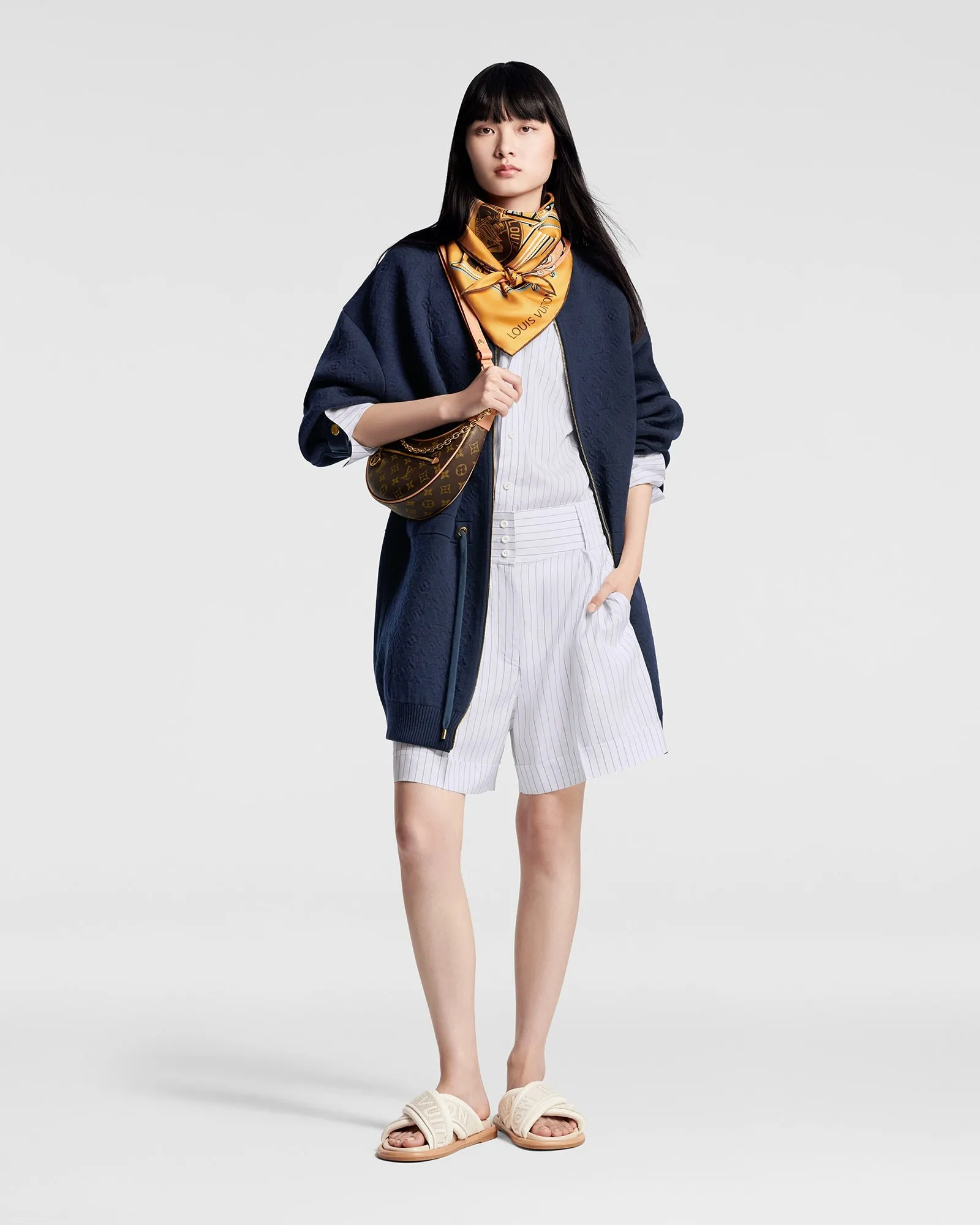 Embossed Monogram Bomber Coat