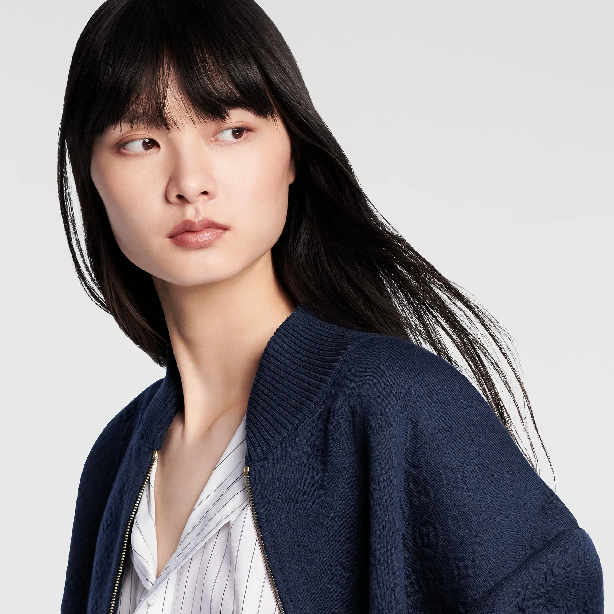 Embossed Monogram Bomber Coat