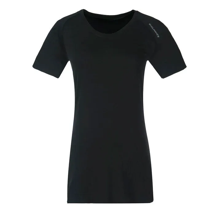 Endurance Halen Seamless Short Sleeve Tee - Womens - Dark Grey Melange