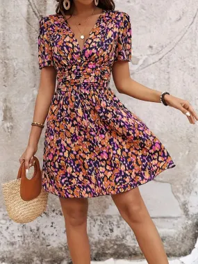 Evie Floral Short Sleeve Mini Summer Dress