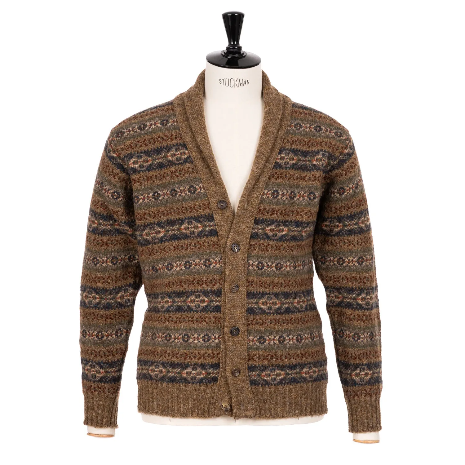 Exklusiv für Michael Jondral: Shawl-Cardigan "Anderson´s Fairisle" aus reiner Wolle - Original Shetland-Wool