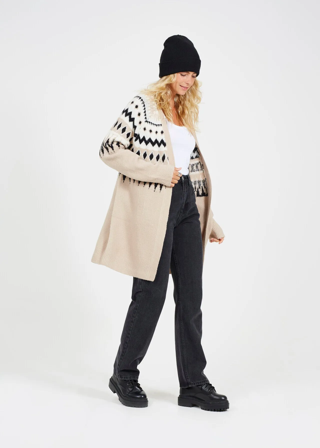 FAIRISLE EDGE TO EDGE KNIT CARDIGAN