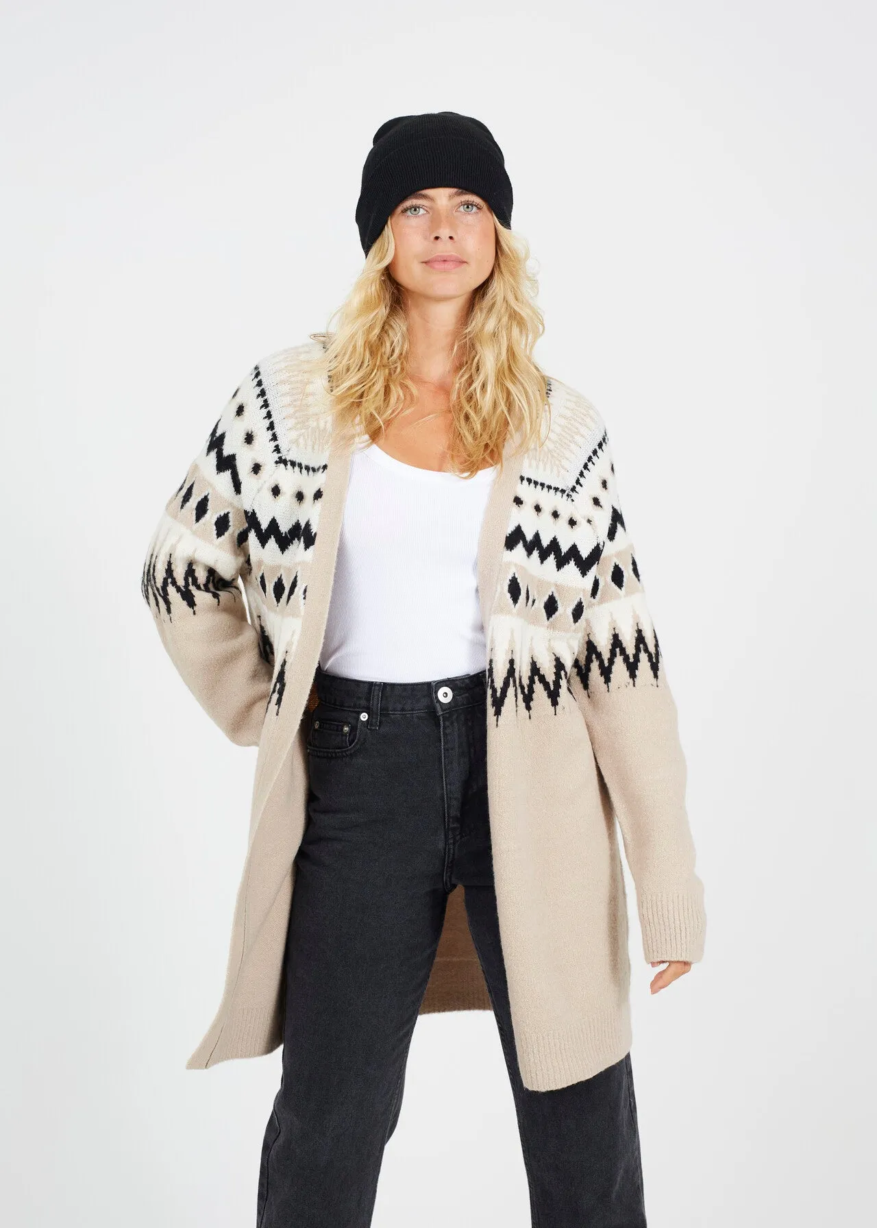 FAIRISLE EDGE TO EDGE KNIT CARDIGAN