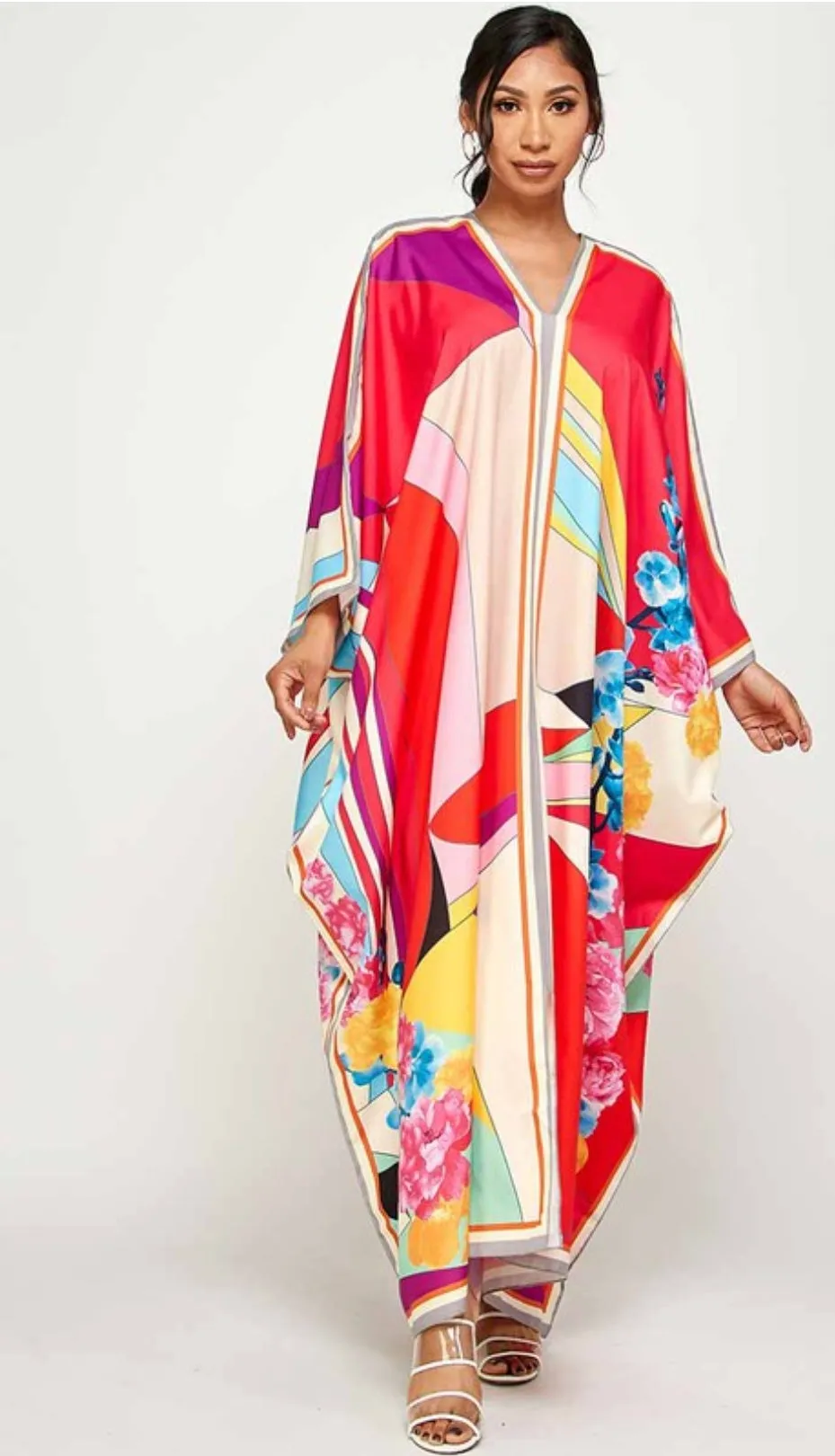 Flora Kimono floral maxi dress