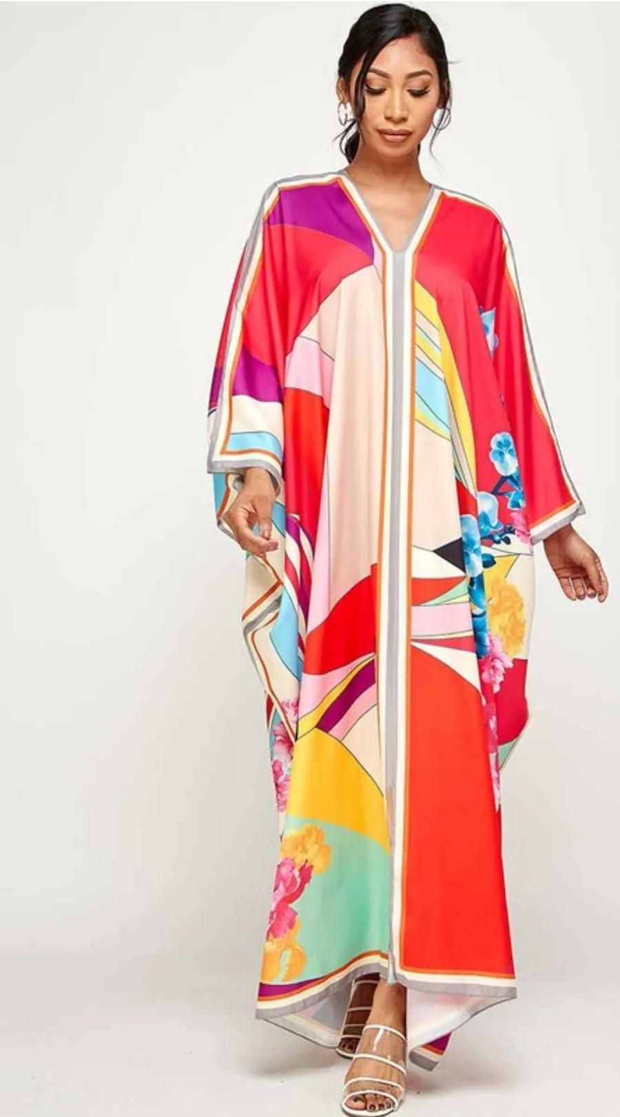 Flora Kimono floral maxi dress