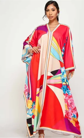 Flora Kimono floral maxi dress