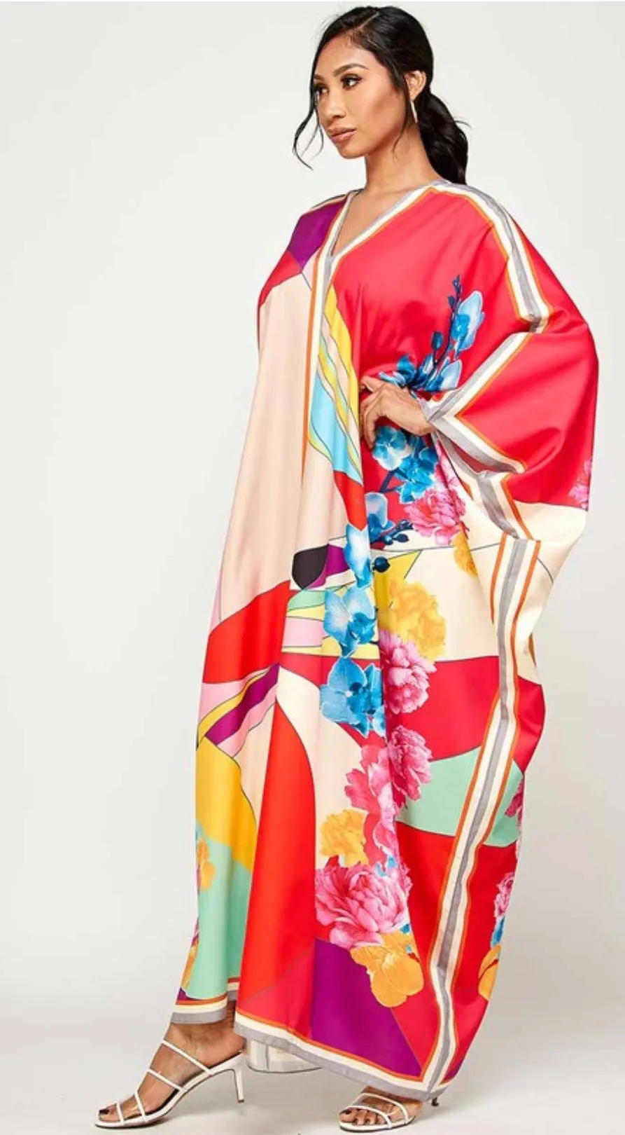 Flora Kimono floral maxi dress