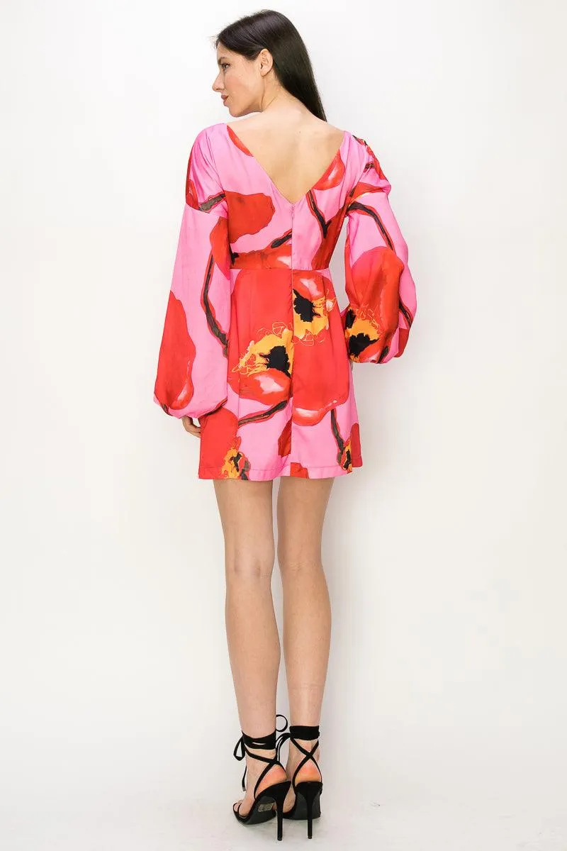 floral long sleeve dress