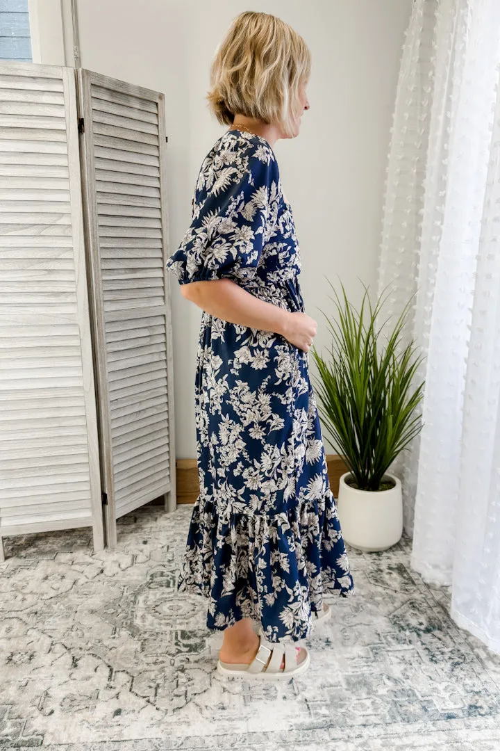 Floral Pleated Midi Dress