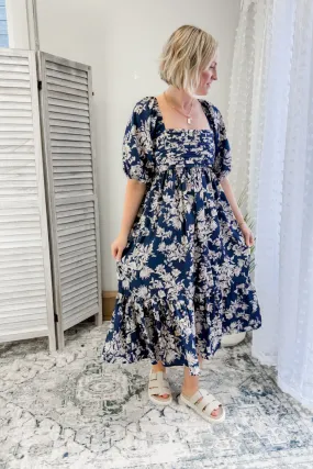 Floral Pleated Midi Dress