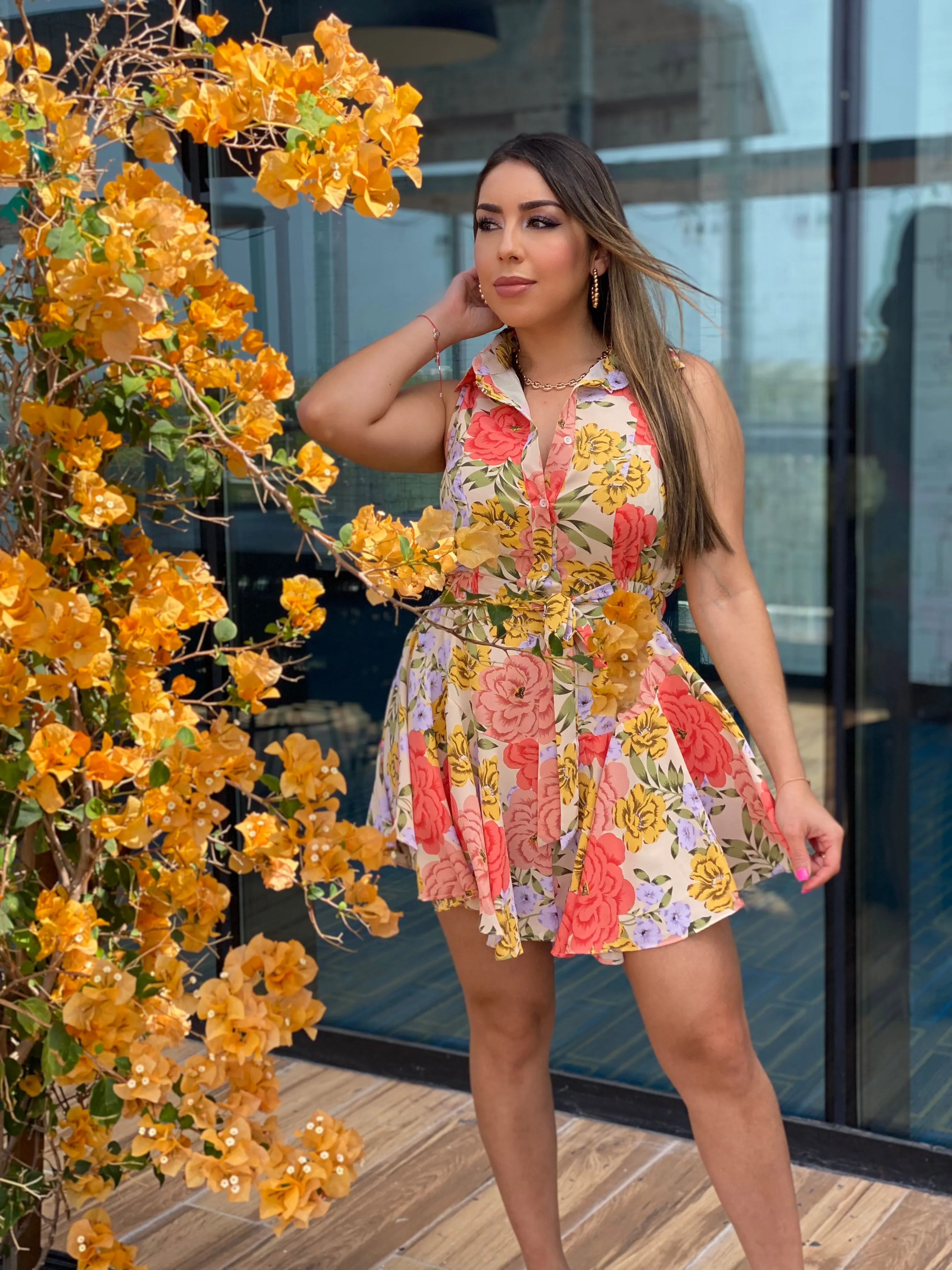 Floral Print Ruffled Dress