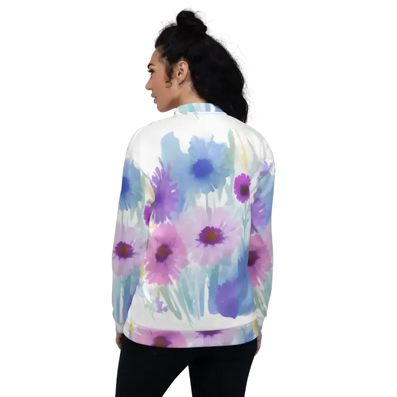 Flowers in Watercolor Unisex Bomber Jacket