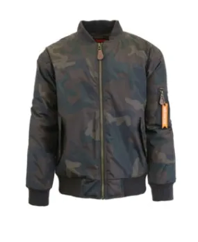 Galaxy By Harvic Mens Flight Jacket Coat 2XL Green Camouflage