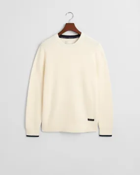 Gant Apparel Mens 8050230-RIBBED COTTON C-NECK 130/CREAM