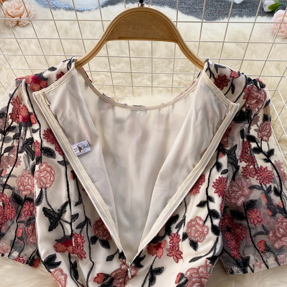 Gauze Stitching Embroidery Dress