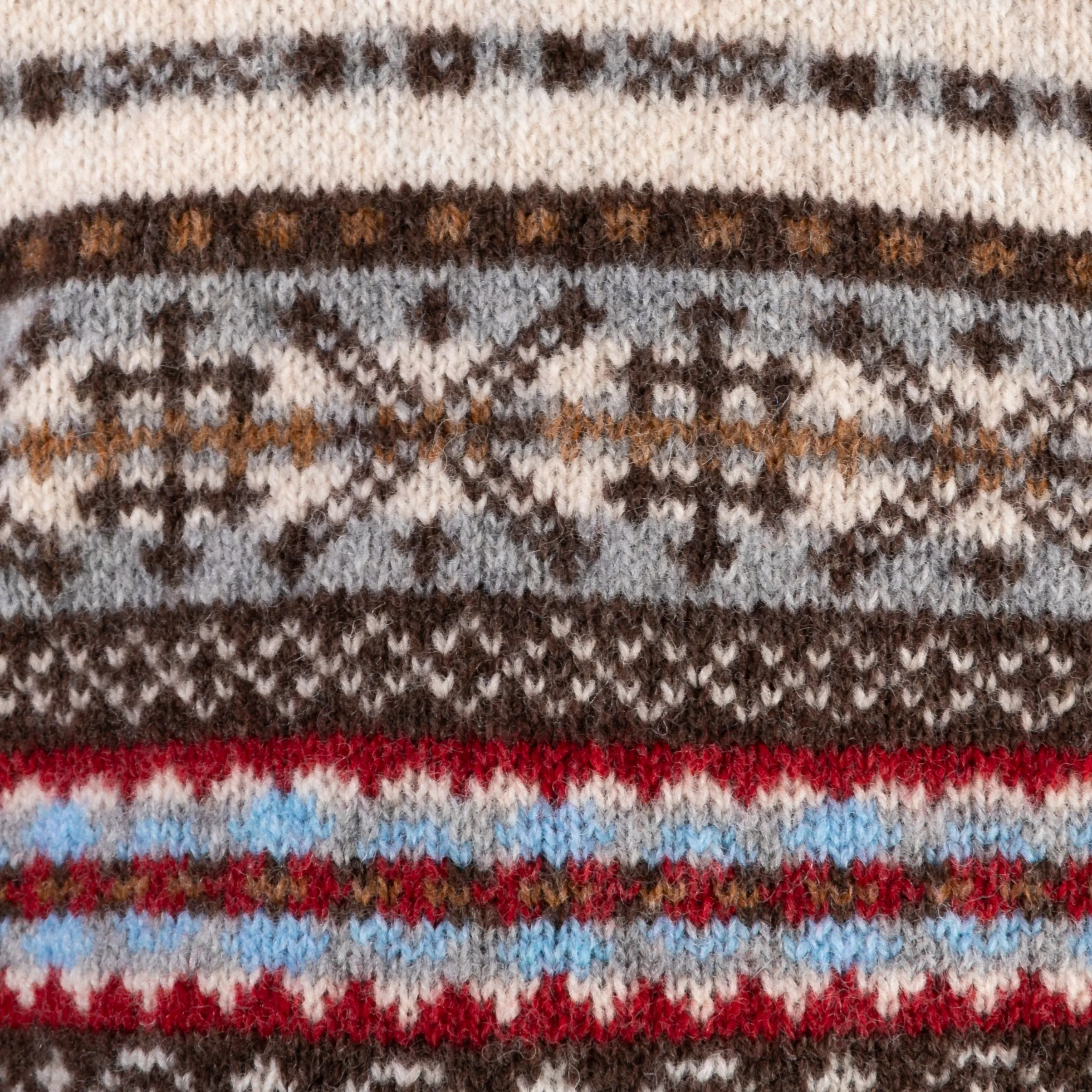 Geelong Fair Isle Cardigan in Mocha