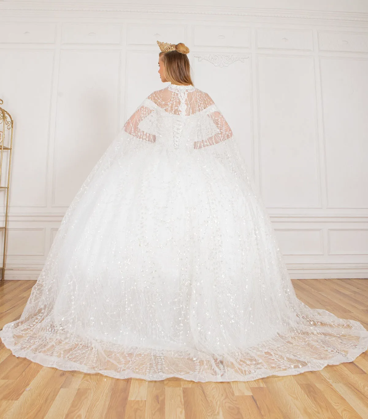Glitter Off Shoulder Sweetheart Long Quinceanera Dress