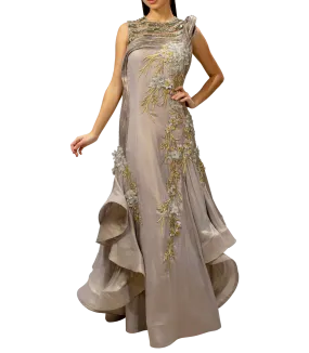 Grey Structured Gown