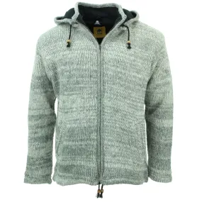 Hand Knitted Wool Hooded Jacket Cardigan - SD Grey