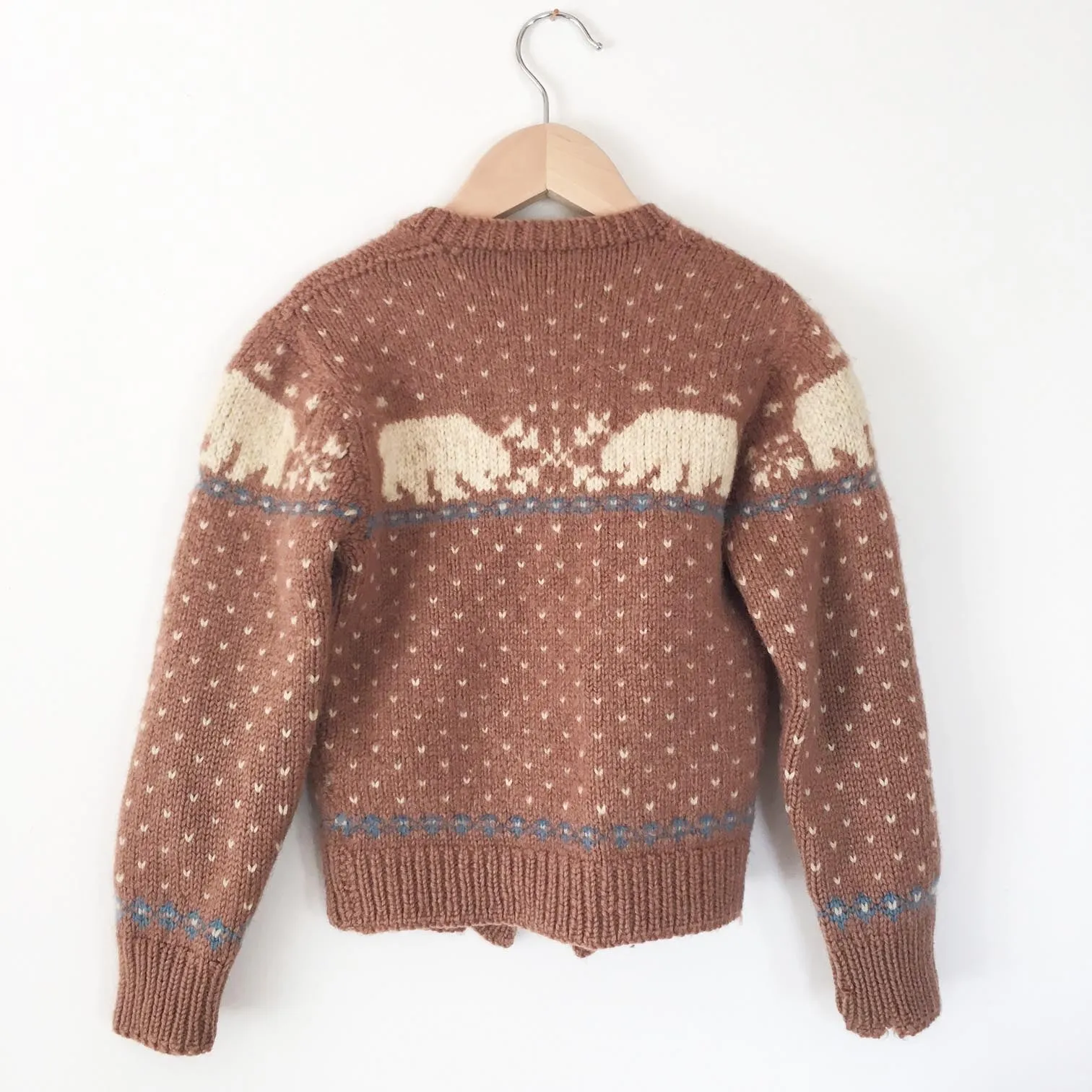 Handknit fairisle cardigan size 4