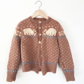 Handknit fairisle cardigan size 4