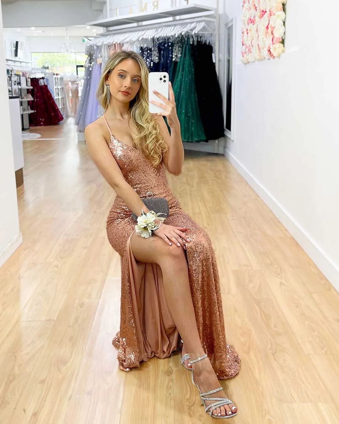 India Sequin Gown - Rose Gold [HIRE]