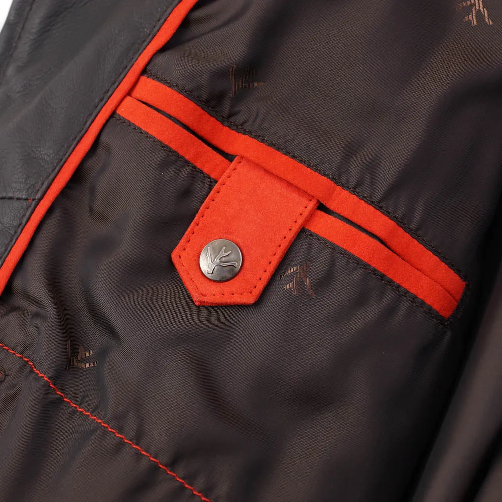 Isaia Flight Jacket in Dark Gray Leather