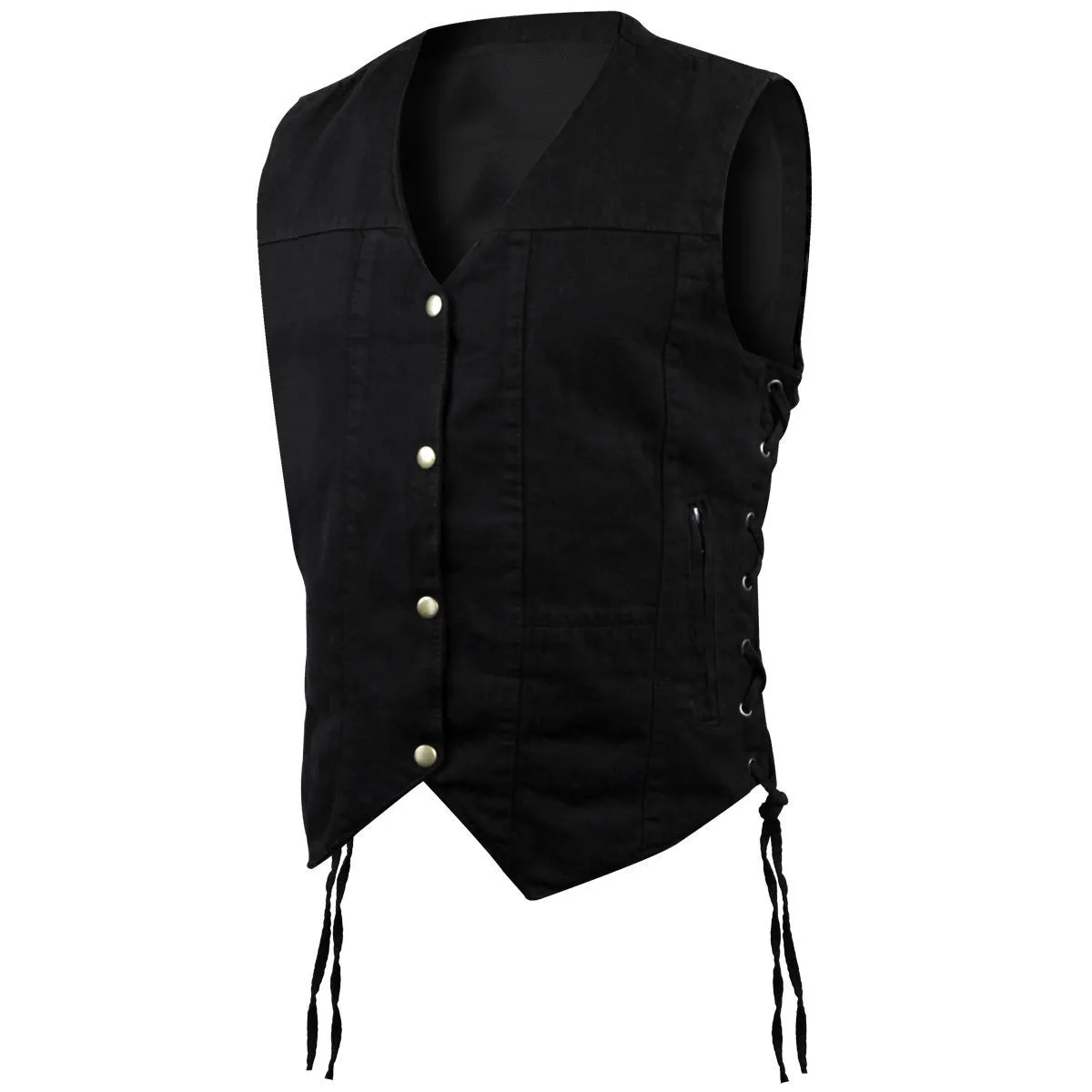 Jafrum Women's Black  Six Pocket Concealed Carry Denim Vest
