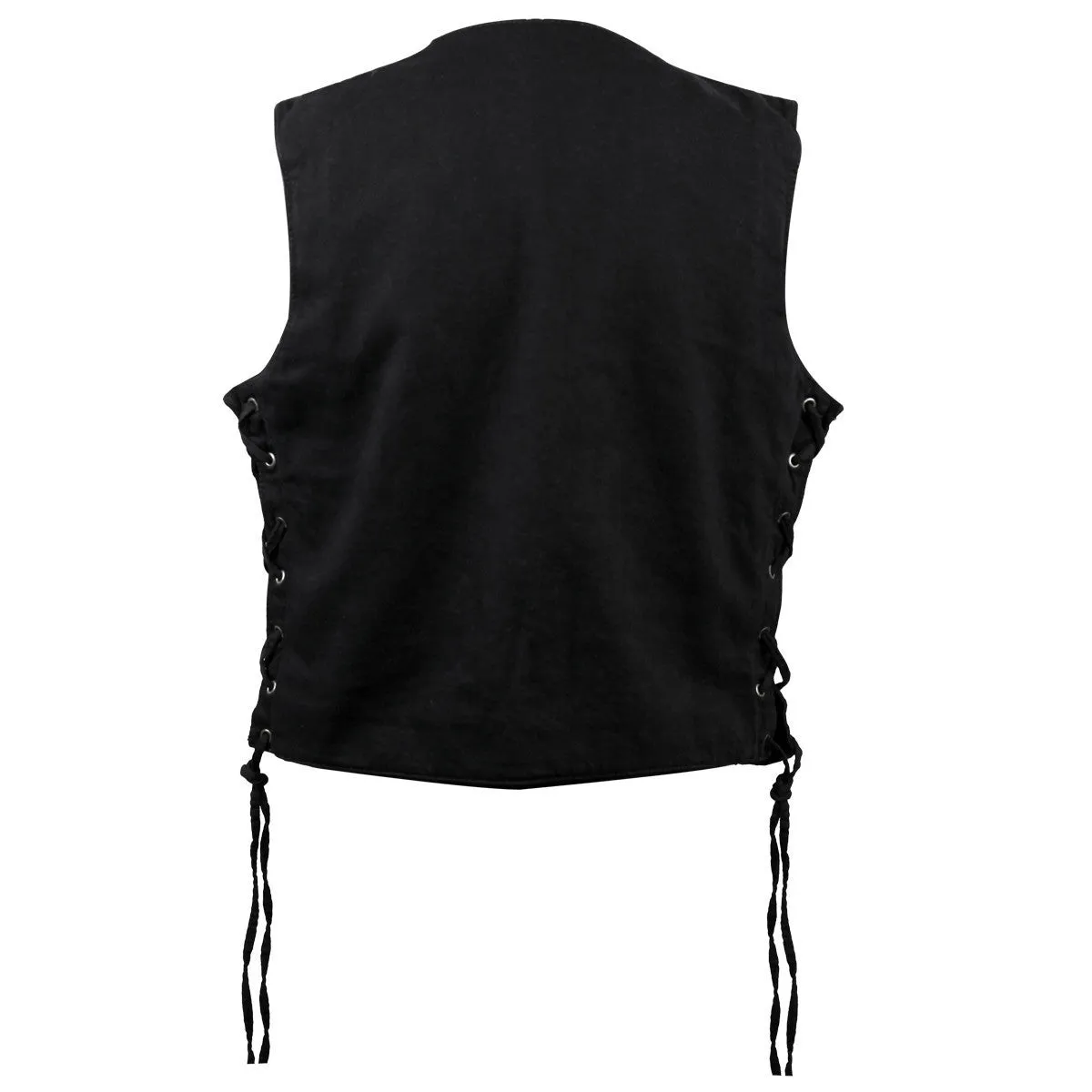 Jafrum Women's Black  Six Pocket Concealed Carry Denim Vest