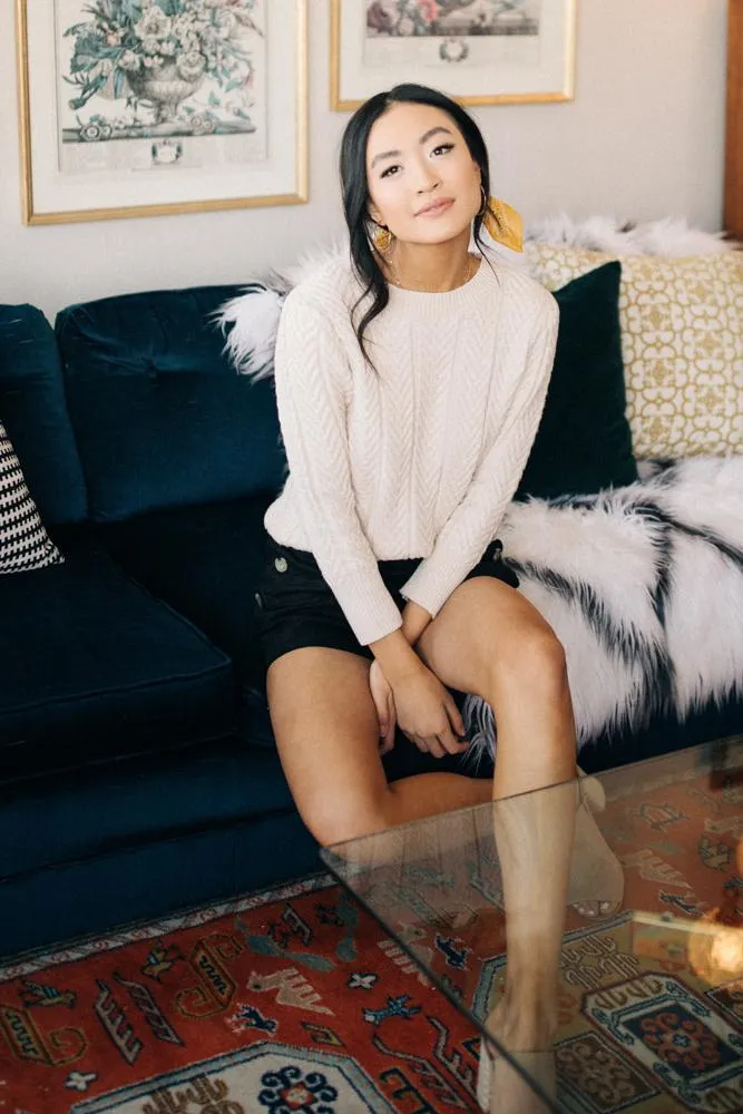 Jannie Ribbed Sweater in Oatmeal