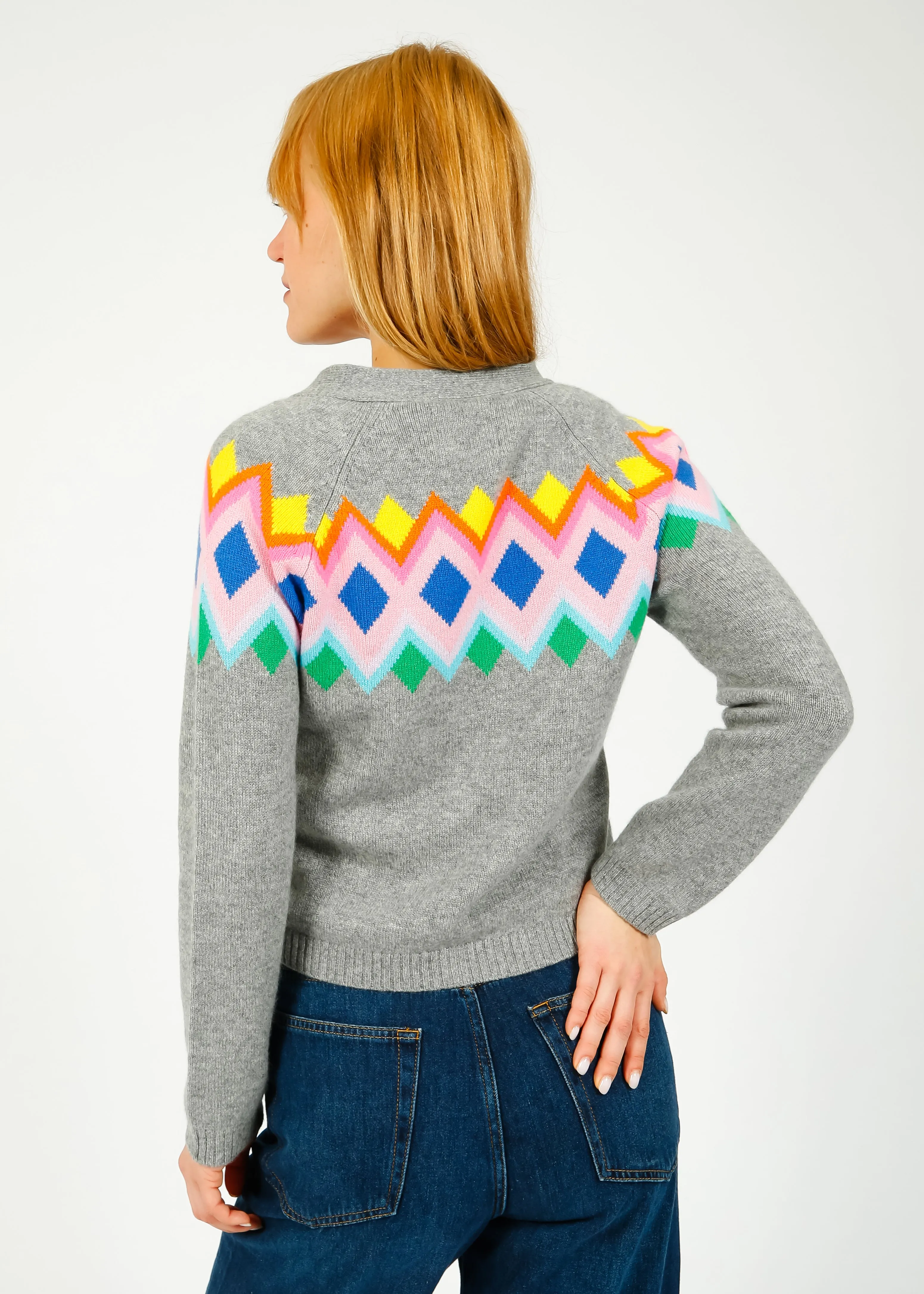 JU Bright Fairisle Cardi in Multi