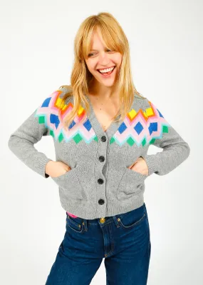 JU Bright Fairisle Cardi in Multi