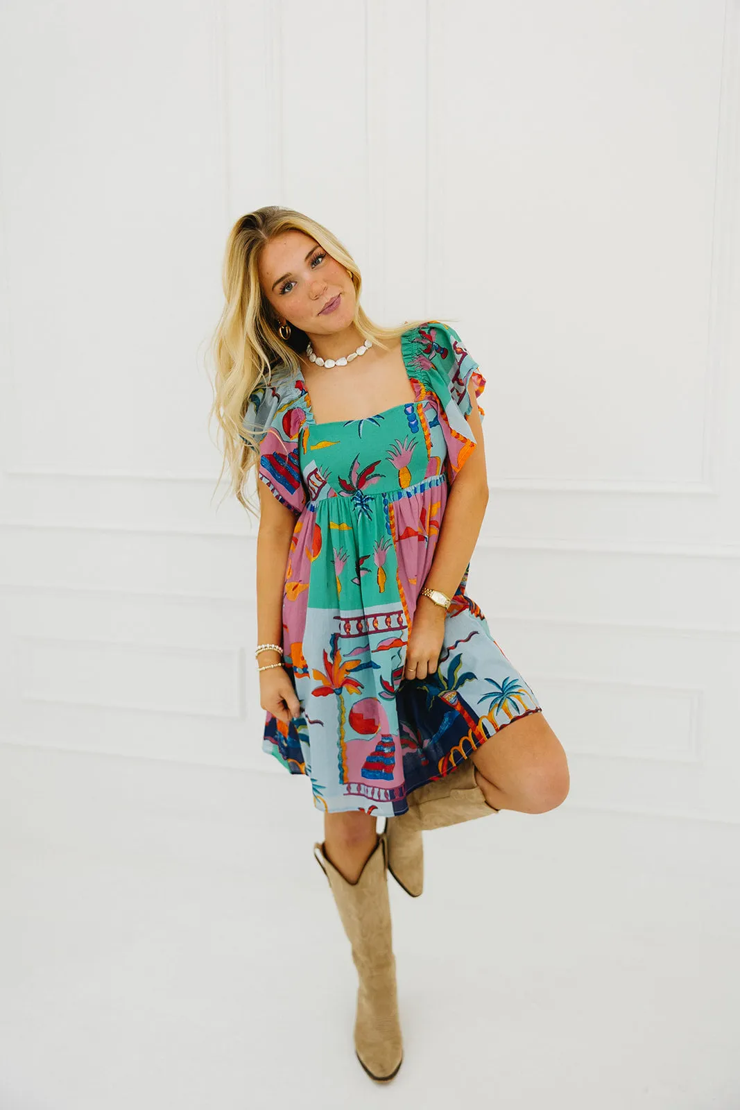 Lana Mini Dress - Blue/Multi